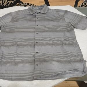 Kuhl Gray and Brown Striped Men's Shirt